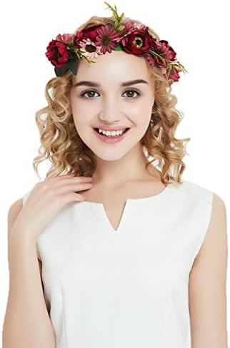 Cvjetna traka za glavu vijenac za kosu Cvjetni vijenac kruna Halo pokrivalo za glavu s vrpcom svadbeni festival zabava