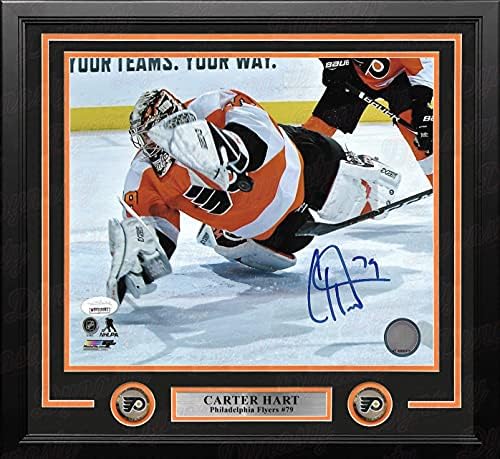 Carter Hart Roning Spasi Philadelphia Flyers Autografirano 16 x 20 uokvirenu hokejsku fotografiju - JSA Autentificirano