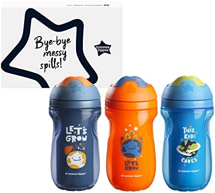 Tommee Tippee izolirana šalica sippee, boca za vodu za malu djecu, nepropusno prolijevanje, besplatni BPA, šareni i razigrani dizajni,