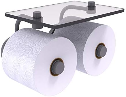 Držač toaletnog papira 91000-24-2e s 2 valjane staklene police, mat siva