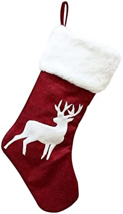 Božićne čarape vrećice - 18in božićno drvce viseći ukrasi plišani burlap torbe xmas čarape dekor bombon poklon torba