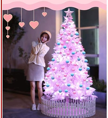 Wuhe božićna drvca s čvrstim postoljem ružičastim umjetničkim božićnim drvcem Kit Veliki ukras božićnog drvca uključuje suknju od drveta
