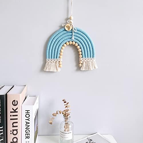 IRIDESCENTNI ručno izrađeni zidni dekor pleteni ukras drvene perle Moderni Dodaci za uređenje doma viseći privjesak za spavaću sobu