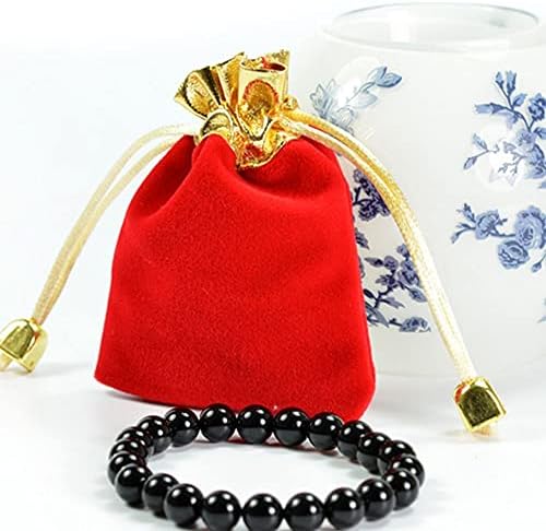 12pcs runo pozlaćeno crvena torbica s vezicama nakit torba za božićno vjenčanje pakiranje držač nakita