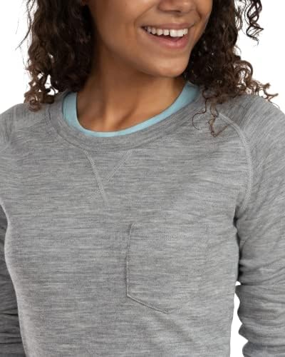 MERINO vuna ženska majica - džep za vrat posade - Pro -pletena srednja težina
