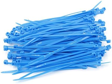 Baomain samo-zaključavajući fleksibilni marker naljepnica kabel Zip kravate plave 4 inča 2,5 mm 3x100 pakiranje od 200
