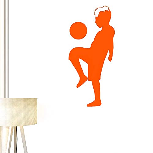 Bibitime dječak koji igra nogometni zid naljepnica tinejdžer nogometna lopta silueta vinilna naljepnica za dječju spavaću sobu djeca