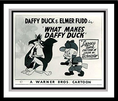 Duffie Duck i Elmer Fudd u filmu Što čini Duffie Duck reklamna kartica studija - number. Crtani film-izvrsna lovačka slika