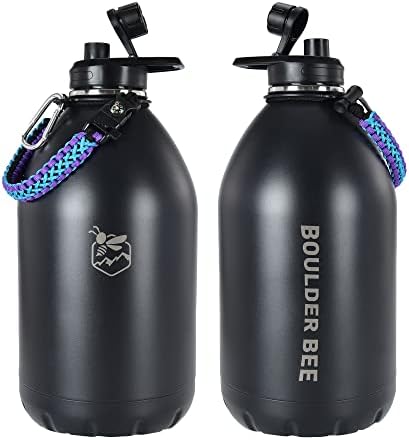 Boulder Bee | 128 oz izolirane boce s vodom s ručicom | Termosi od nehrđajućeg čelika za topli i hladni pića | Dvostruki vakuumski