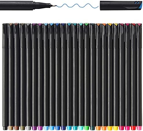 Upanic 24 Colors Planer Olovke u boji, olovke u boji Finelinera, olovke za crtanje finih savjeta Porozna fineliner olovka za časopis,