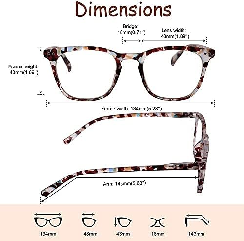 JISOO za čitanje naočala Žene 2.0 Stilski dizajnerski čitatelji 2.0, ženske naočale za čitanje 2.0+ s opružnim zglobovima, višeslojna
