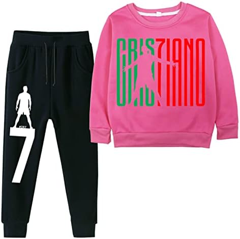 BENLP Dječaci djevojčice Cristiano Ronaldo Crewneck Hoodie+Sweatpants-2 PCS TRACKSUIT SET CLASSICE FLEECE DIGE SLUKE TOPSI