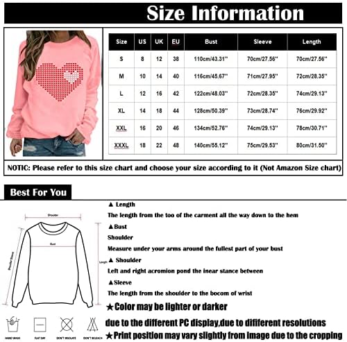 Xiaxogool Osnovne predimenzionirane majice za žene s košuljama s dugim rukavima košulje Valentinovo 2023 vrhovi