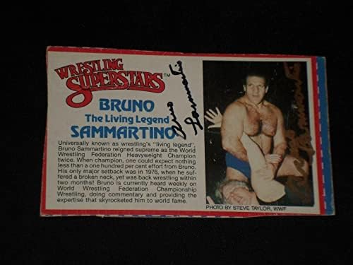 Bruno Sammartino 1985 WWF Wrestling Superstars Potpisana autogradna kartica Potpisana 2x - Fotografije s autogramiranim hrvanjima