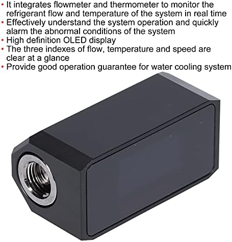 Dotaact Vodeni sustav za hlađenje alarm Digitalni OLED zaslon Protok Protok termometra Protok protoka 3 u 1 PC Temperatura zaslona