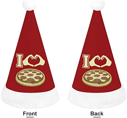 Volim pizzu, Božićni šešir, personalizirani šešir Djeda Mraza, zabavne božićne ukrase