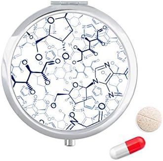 Sažetak plava kemijska molekularna struktura kutija za tablete džepna kutija za pohranu lijekova spremnik za doziranje