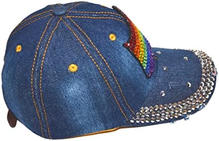 Popfizzy Bling šešir za žene, zabavna kapu za baseball Rhinestone, kaputa s ogorčenim traper kapu, bljesni pokloni za žene