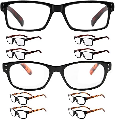 Eyekepper Uštedite 10% na paketu 5 pakiranja klasičnih naočala za čitanje za muškarce i 5 pakiranja vintage čitatelja crni okvir s