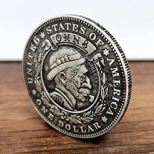 Ohns originalni lutajući kovanica gornja šešira cijev mužjak kao kovanica srebrni dolar koji se igra s antiknim rezbarenjem radova