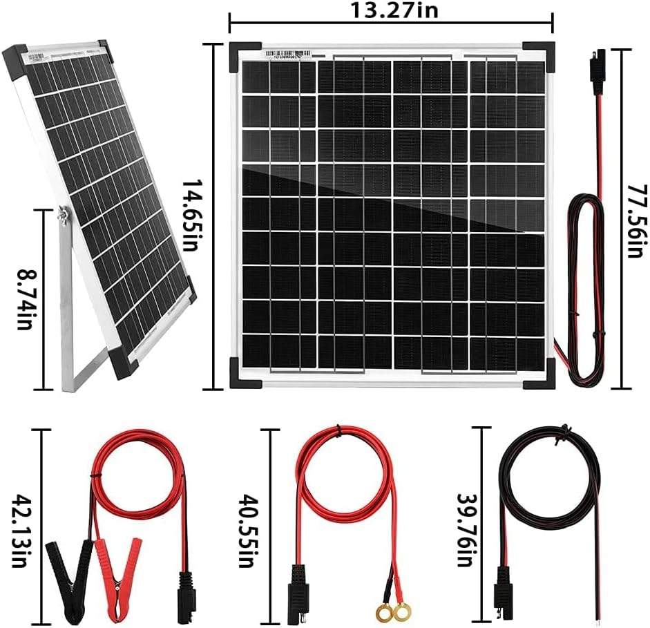 20-vatni 12-voltni set solarnih panela s mlaznim punjačem, uređajem za održavanje i podesivim nosačem za montažu za brodove, automobile,