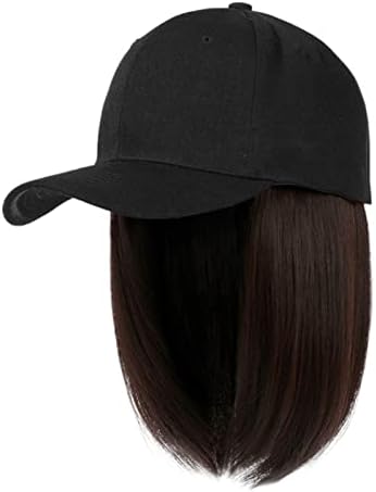 Sunčev šešir za žene bejzbol kapu s ekstenzijama za kosu ravna kratka bob frizura uklonjiva kape za glavu od perika