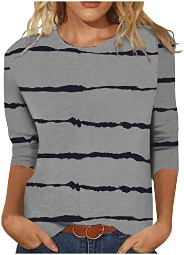 Žene ljetna jesen pamučna bluza 3/4 rukava 2023 Odjeća za odjeću grafički labavi fit casual gornja košulja za djevojčice vc vc
