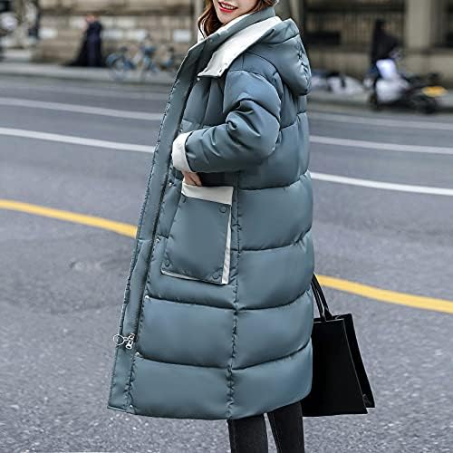 Prdecexlu uredska jakna za žene zima jednostavna tunika s dugim rukavima tople jakne gumb udobna čvrsta s kapuljačom pamuk