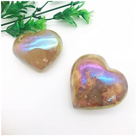 Laaalid xn216 1PC Elektroplana aura prirodna trešnje agate u obliku srca s ukrasima s ukrasima energetski kamen prirodno kamenje i