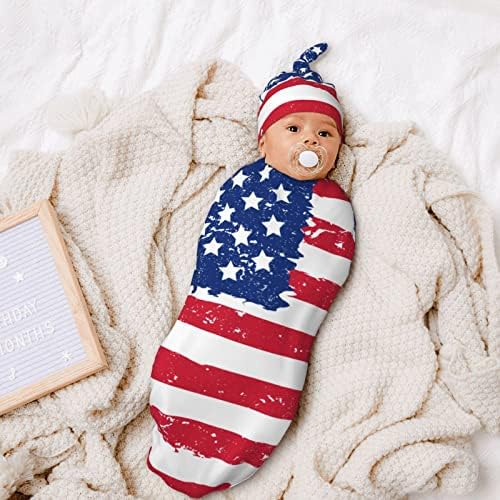 Američka zastava Baby Stuff Novorođena Swaddle dječja pokrivač za spavanje mekana rastezljivog prijelaza Baby Swaddle omota za primanje