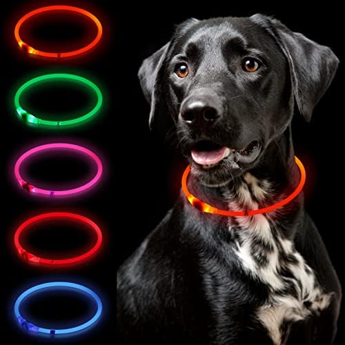 LED Pseći ovratnik osvjetljava pseće ovratnike, pseća svjetla za noćno hodanje, svijetlu u tamnom ovratniku za velike srednje male