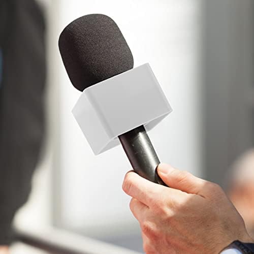 Mikrofon za intervjue potvrdni okvir s logotipom mikrofona kutija stanice: logotip mikrofona za intervju kvadratni trokutasti oblik