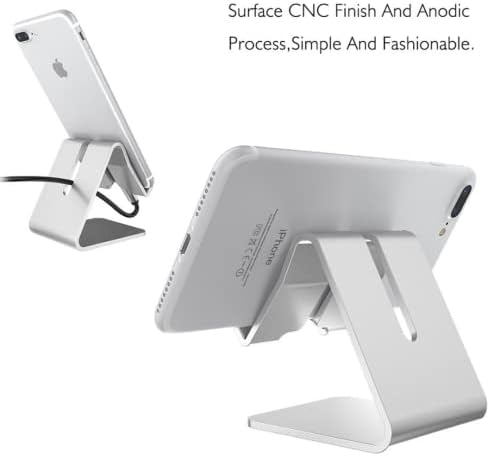 Yionna Silver Aluminium Desk stol držač za stajalište Telefon Kolijevka kompatibilna s prekidačem, za iPhone 14 13 12 11 Pro XS XS