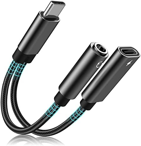 USB tip C do 3,5 mm za slušalice Audio adapter i punjač, ​​2 u 1 USB C do Aux Audio adapter sa 60W PD3.0 Brzi punjač, ​​kompatibilan