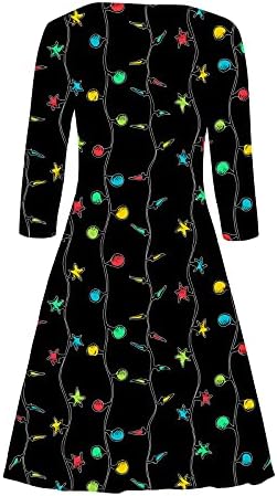 Ruziyoog ženske haljine moda moda 2022 božićna majica s dugim rukavima ležerna haljina za ljuljanje tunika za okrugli vrat