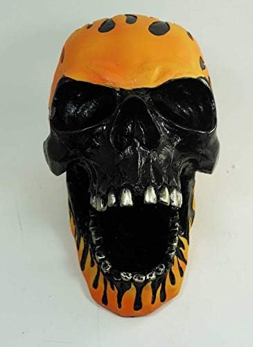 Figurica vatrena lubanja hot šipka u stilu kostura glava kip žuti crni halloween