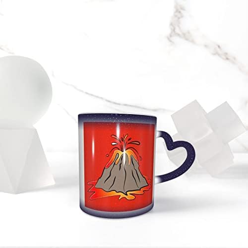 Moliae vulkan tiskane krigle toplinske osjetljive boje za promjenu boje keramičke šalice kave, šalica čaja od mlijeka, poklon za odmor