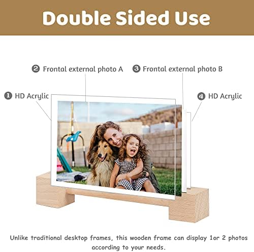 Okviri za slike 4x6 Obiteljski okvir za slike set akrilni okvir za fotografiju drveni okviri za prikaz fotografija na radnoj površini