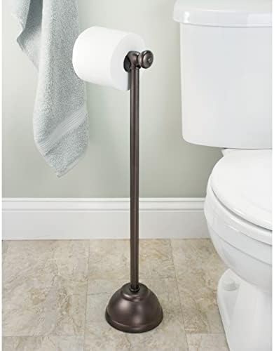 MDESIGN Ukradni metalni držač toaletnog papira Stand i dozator za sobu za kupaonicu i prah - drži mega peciva - svijetlo siva
