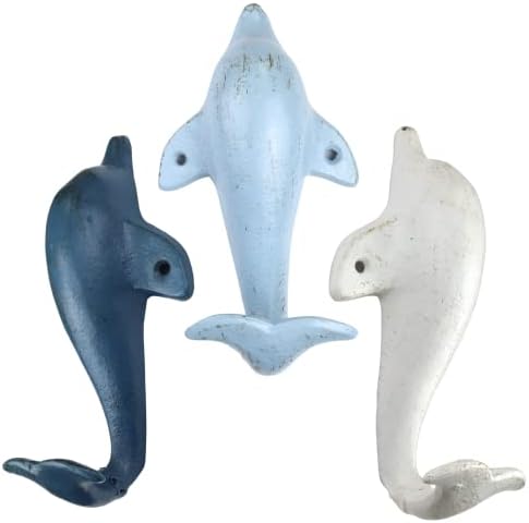 Trinity Church Supply Dolphin set lijevanog željeza, jednostavan vijak u nautičkim dodacima za zidne kuke, raznim boja može varirati,