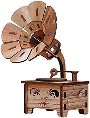 SFYSP Music Box, Decoration Gramophone Vintage Home Decoration Poklon DIY Drvena glazbena kutija