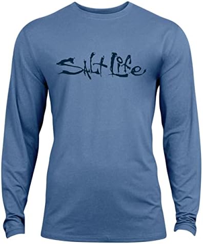 Salt Life Unisex Kids ikone potpisa potpisa dugih rukava majica za izvedbu majice, lučka plava heather, x-velika nas