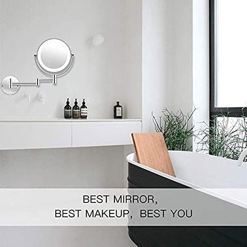 Rowita LED Osvijetljeno zidno montiranje zrcala 7x uvećanje dvostrano, 360 ° okretni isprazno ogledalo kupaonice kozmetičko ekstenzijsko