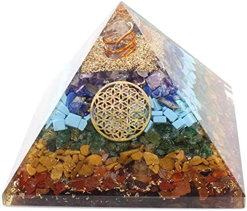 Svijet kristala orgona piramida s kristalnom točkom naboja i cvijetom života simbol-Kvarc Kristalni generator Pozitivna energija pruža