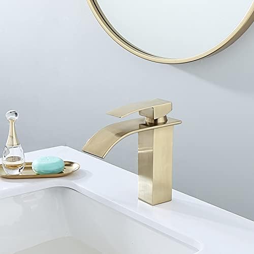 Kupaonica slavina Čvrsto mesingano brušeno zlatno slavina za kupaonicu hladna i topla voda miksera sudoper slavina slavina s jednim