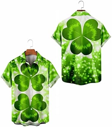 PDFBR 2023 St Patricks Dan Gumb Down majice za muške 3d zelene grafičke havajske košulje muškarci casual majice kratkih rukava