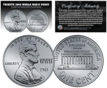 1943. Tribute Steelie WWII čelični peni novčić odjeven u originalnu platinu od 3