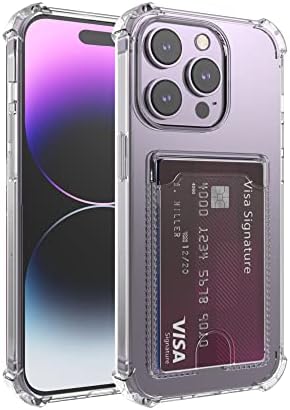 Wuwedo 【Ažuriranje】 za iPhone 14 Pro Max Kristalno čist torbica za memorijske, [Tanak i zaštićeni] [Do 2 kartice] Fleksibilna torbica-novčanik