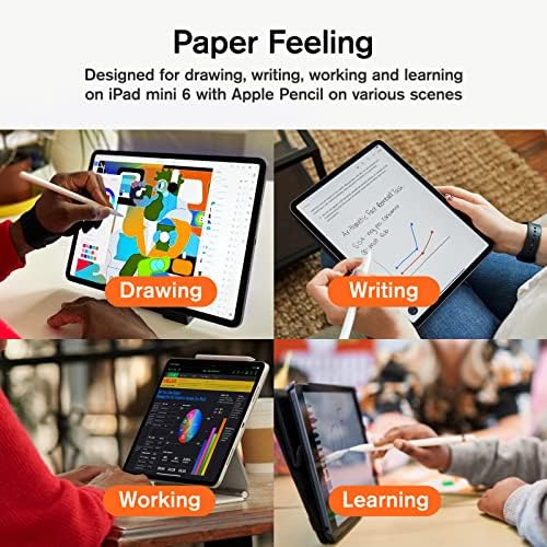 KCT [3 Pack Paperfeel Ekral Zaštitnik kompatibilan s novim iPad Mini 6 2021, anti-Glare i anti-prstiju i mat zaštitnik zaslona za crtanje/pisanje,
