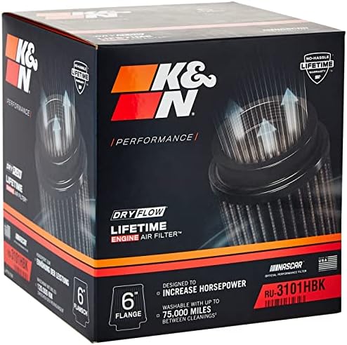 K&N Univerzalna stezaljka filtra za usisavanje zraka: visoke performanse, premium, za pranje, zamjenski filter: Promjer prirubnice:
